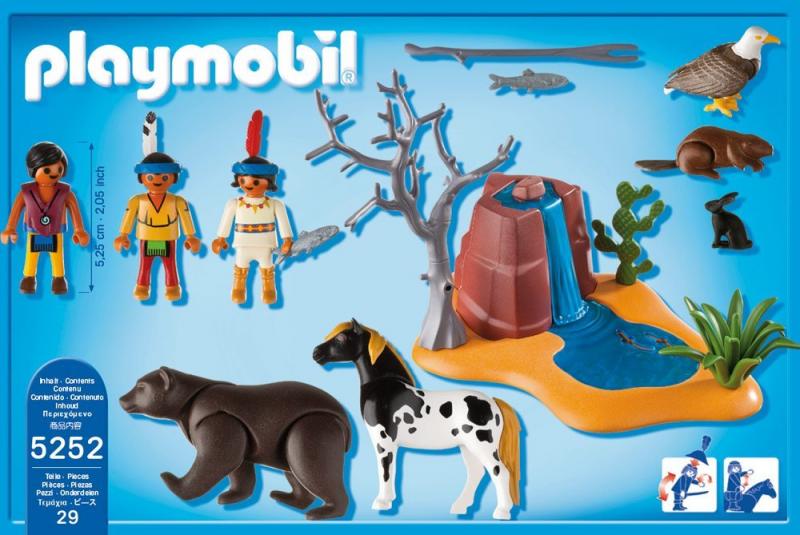 Playmobil Native American Children with Bear Cave 5252 Table Mountain