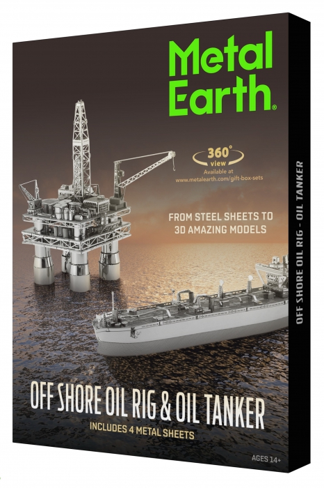 Metal Earth Off Shore Oil Rig & Oil Tanker Gift Box Set MMG105