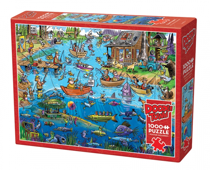  Cobble Hill DoodleTown: Gone Fishing 1000 Piece Puzzle 44503