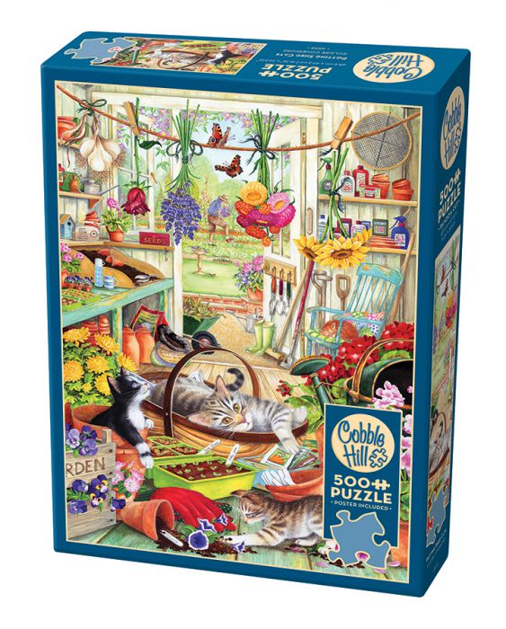  Cobble Hill Potting Shed Cats 500 Piece Puzzle