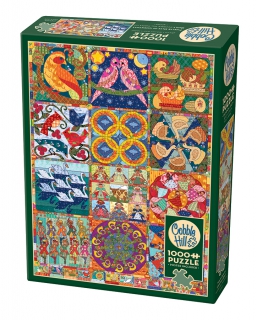 Cobble Hill Twelve Days of Christmas Quilt 1000 Piece Puzzle 40049