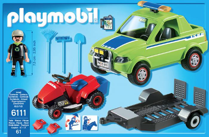 playmobil landscaper with lawn mower